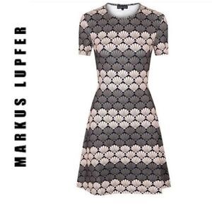 MARKUS LUPFER Shell Star Stripe Heidi Swing T-Shirt Dress Size Small